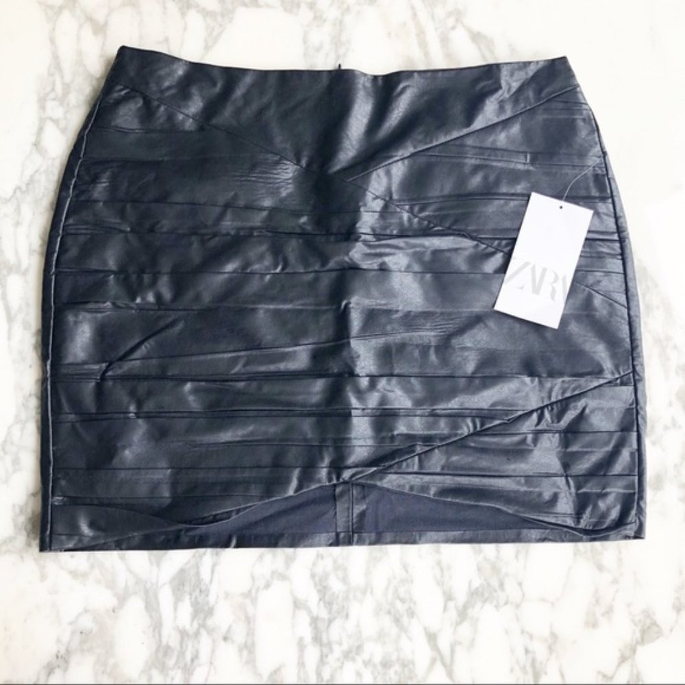 Zara Vegan Leather Mini Skirt